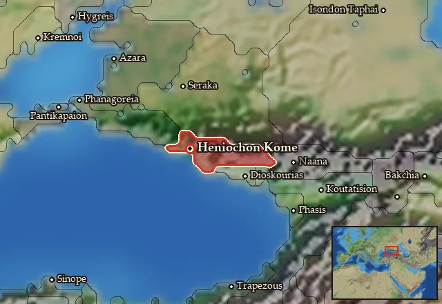 Map of Heniochia and its neighbours
