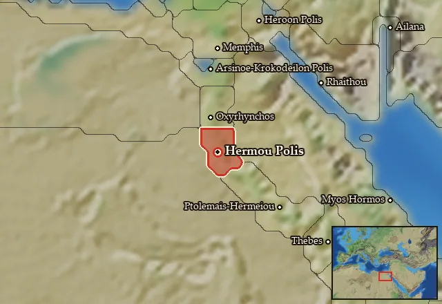 Map of Hermopolites Nomos and its neighbours