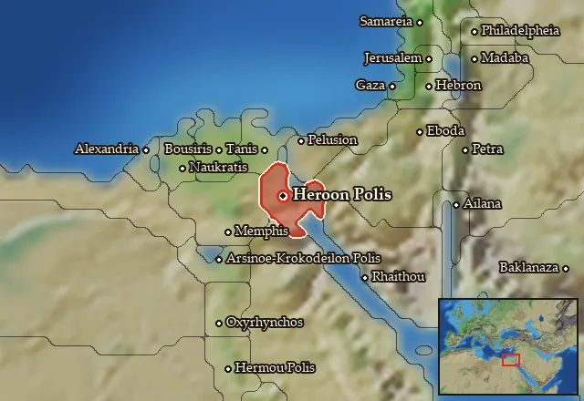 Map of Heroopolites Nomos and its neighbours