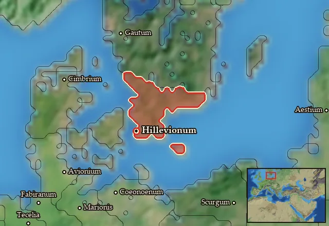 Map of Hillevionia and its neighbours