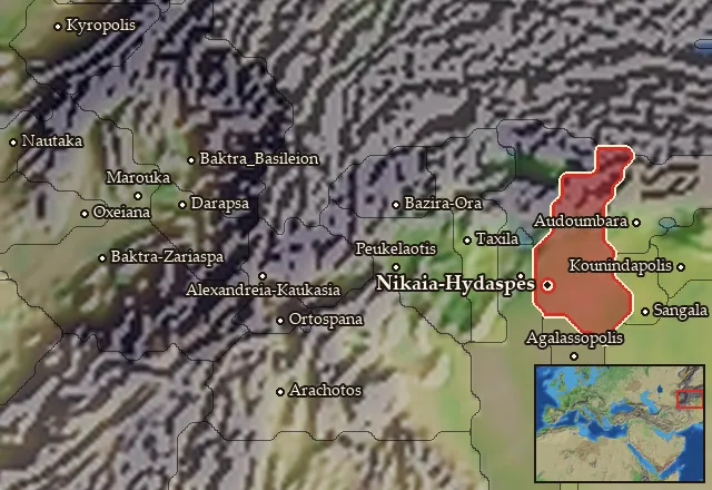 Map of Hydaspes and its neighbours