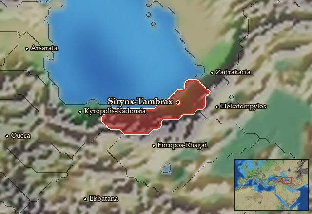 Map of Hyrkania and its neighbours