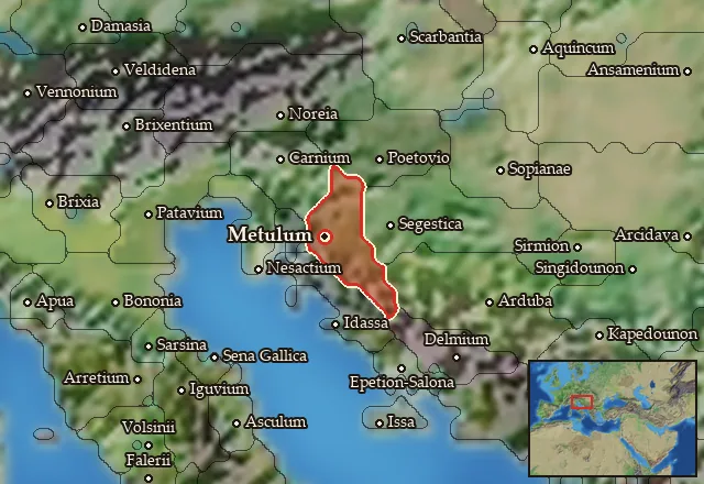 Map of Iapodia and its neighbours