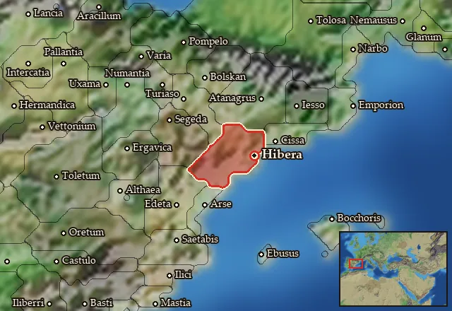 Map of Ilercavonia and its neighbours