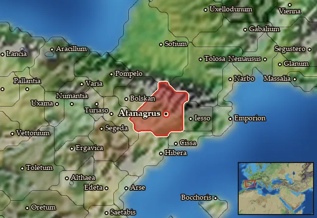 Map of Ilergetia and its neighbours