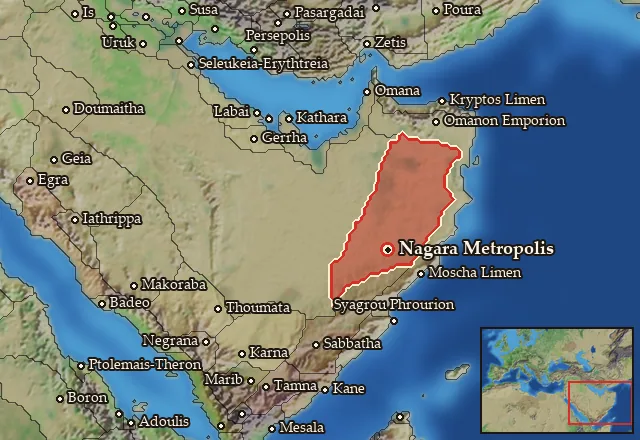 Map of Iobaritaia and its neighbours