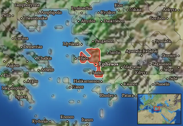 Map of Ionia and its neighbours