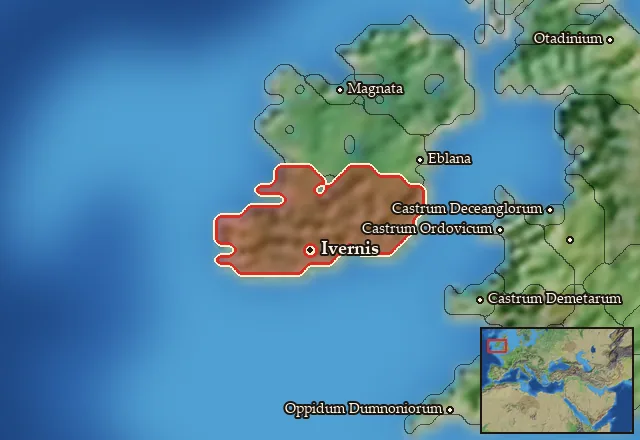 Map of Ivernia and its neighbours