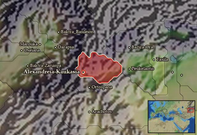 Map of Kapisene and its neighbours
