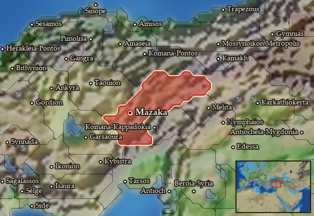 Map of Kappadokia and its neighbours