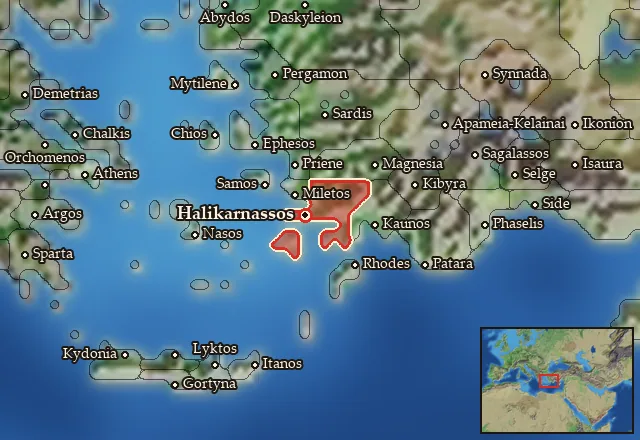 Map of Karia and its neighbours