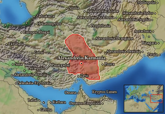 Map of Karmania and its neighbours