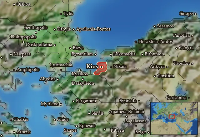 Map of Kianos Kolpos and its neighbours