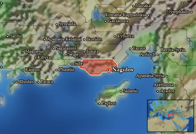 Map of Kilikia Tracheia and its neighbours