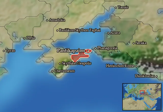 Map of Kimmerikos Bosporos and its neighbours