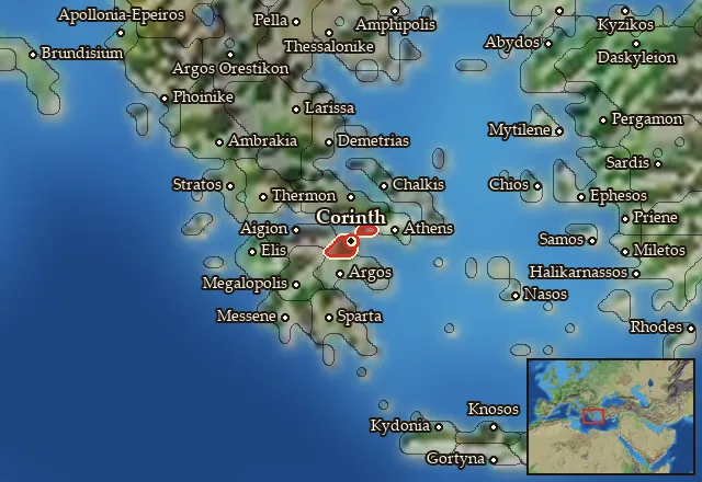 Map of Korinthia and its neighbours