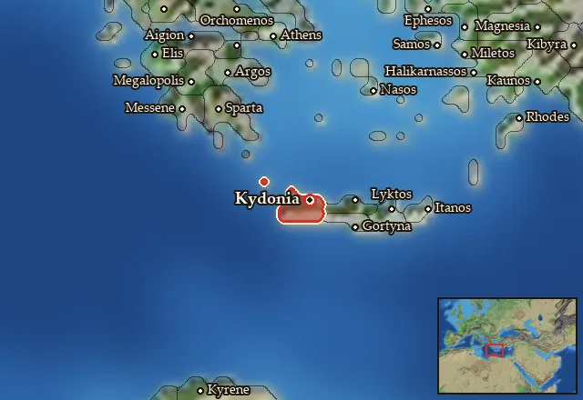 Map of Kydoniatis and its neighbours