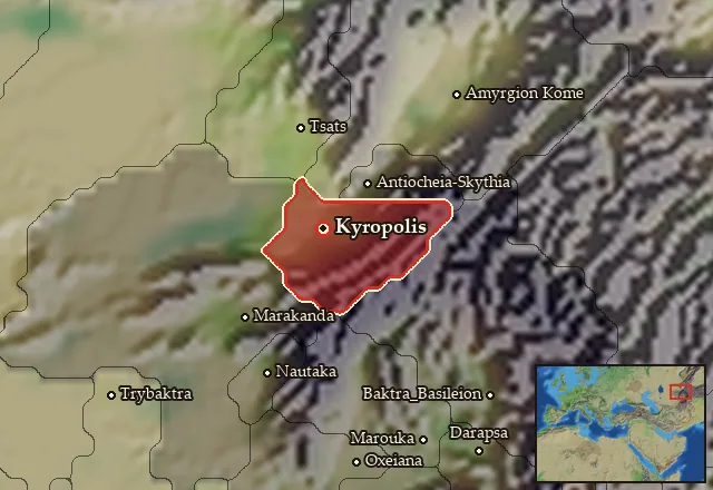 Map of Kyreschata and its neighbours