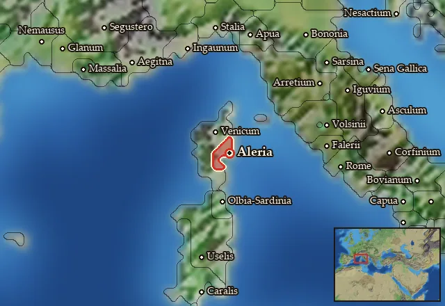 Map of Kyrnos and its neighbours