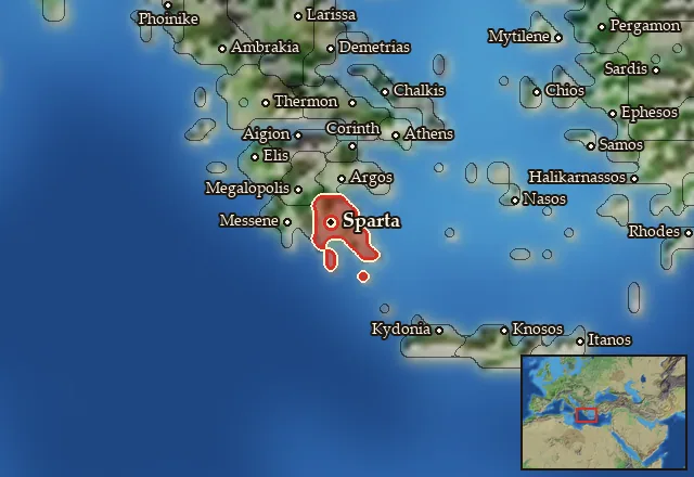 Map of Lakonia and its neighbours
