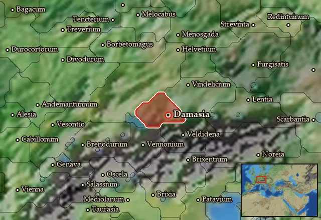 Map of Licatia and its neighbours