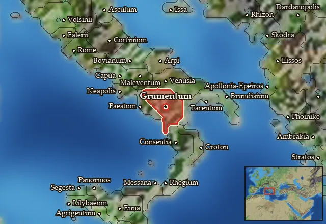 Map of Lucania and its neighbours