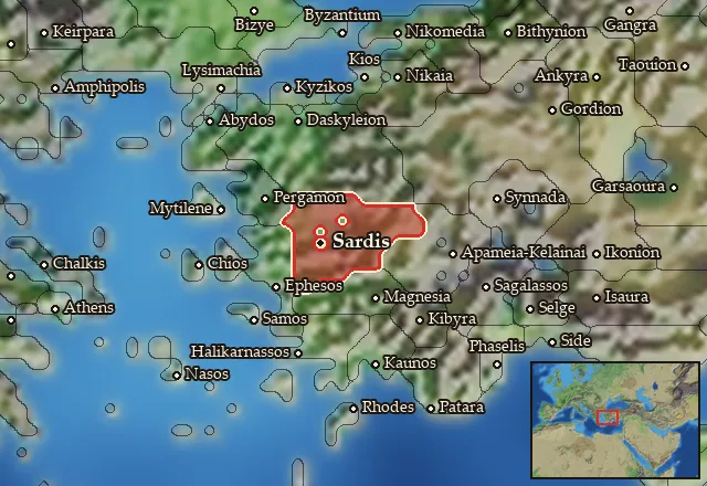 Map of Lydia and its neighbours