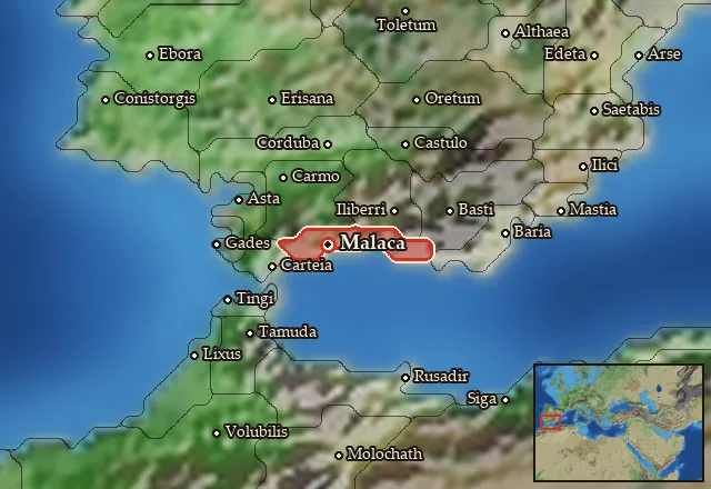 Map of Malaka and its neighbours