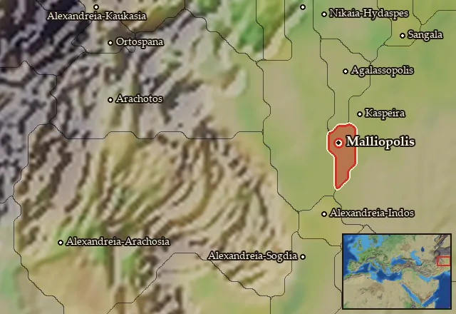 Map of Mallia and its neighbours