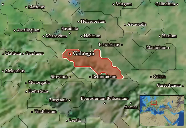 Map of Marcomannia Vetus and its neighbours