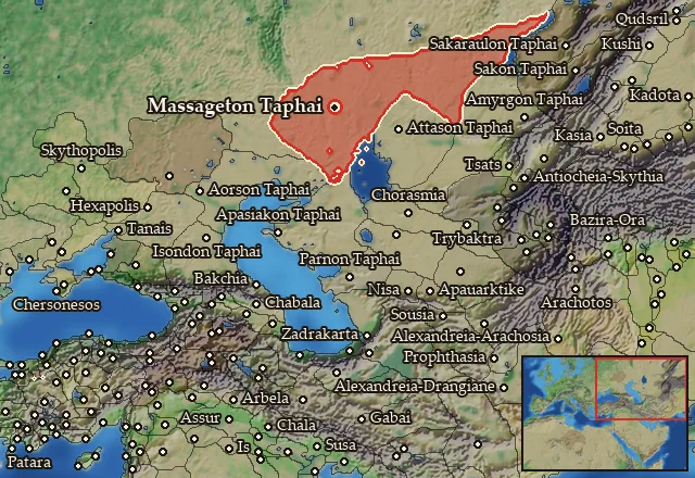 Map of Massagetaia and its neighbours