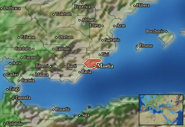 Map of Mastienia and its neighbours