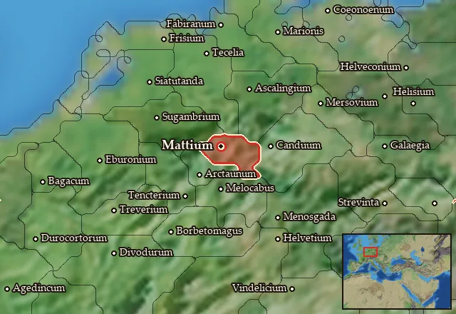 Map of Mattiaca and its neighbours