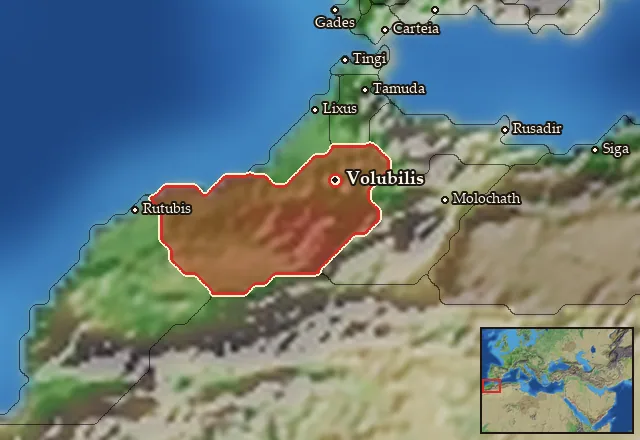 Map of Mauretania and its neighbours