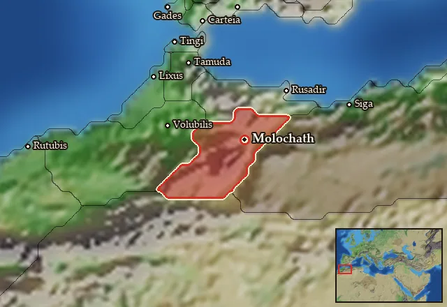 Map of Mauretania Orientalis and its neighbours