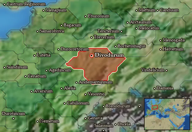 Map of Mediomatricia and its neighbours