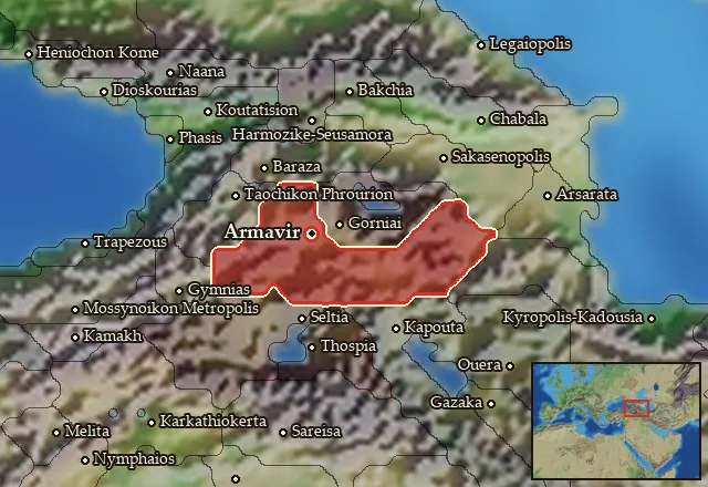 Map of Megale Armenia and its neighbours