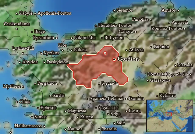 Map of Megale Phrygia and its neighbours