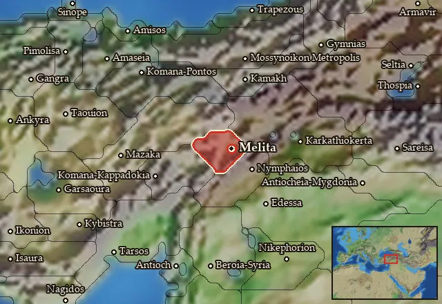 Map of Melitene and its neighbours