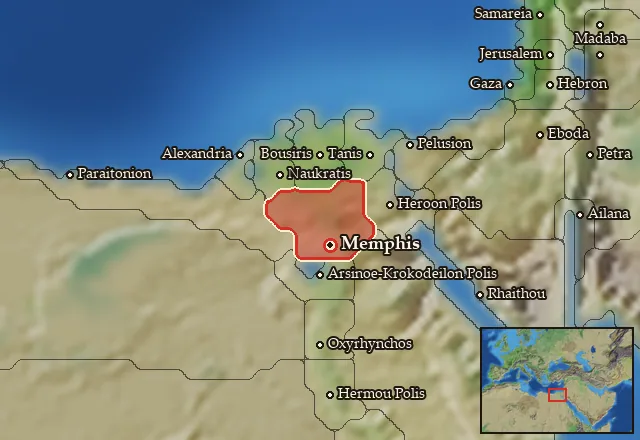 Map of Memphites Nomos and its neighbours