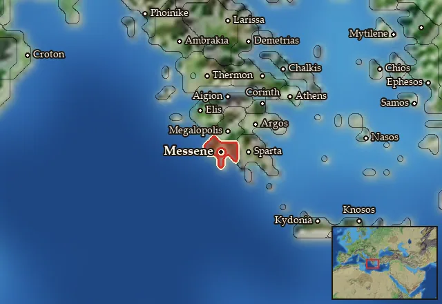 Map of Messenia and its neighbours