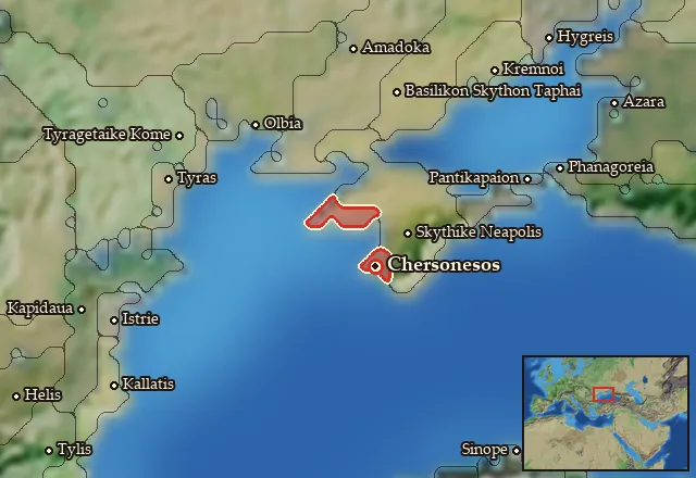 Map of Mikra Chersonesos and its neighbours