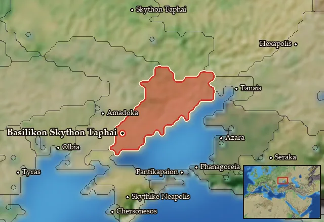 Map of Notia Basilike Skythia and its neighbours