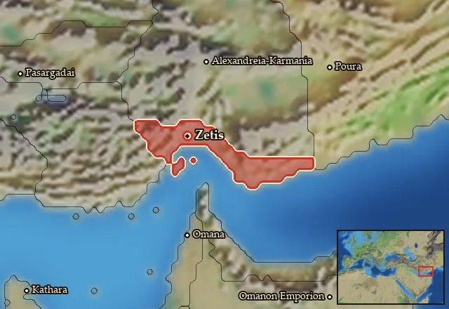 Map of Notia Karmania and its neighbours