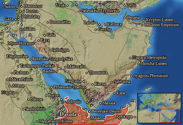 Map of Notia Trogodytike and its neighbours