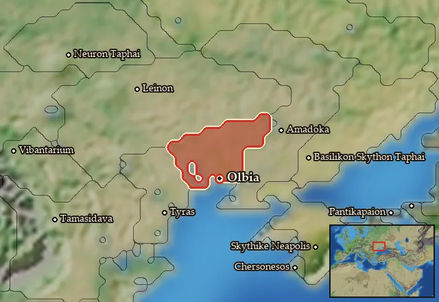 Map of Olbiana and its neighbours