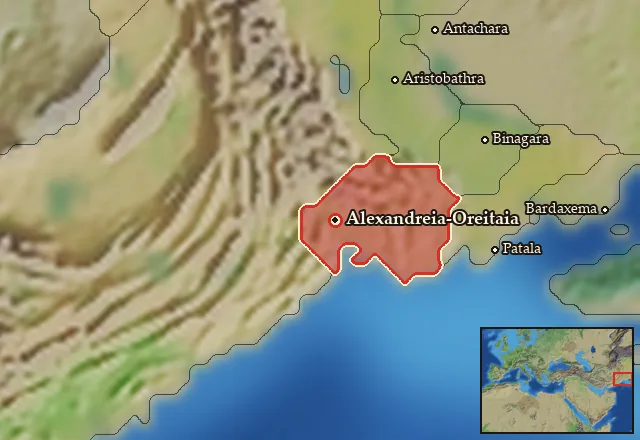 Map of Oreitaia and its neighbours
