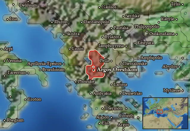Map of Orestis and its neighbours