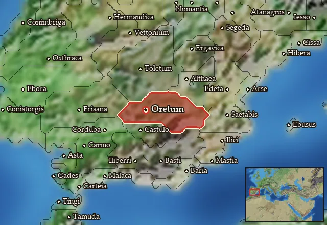 Map of Oretania and its neighbours