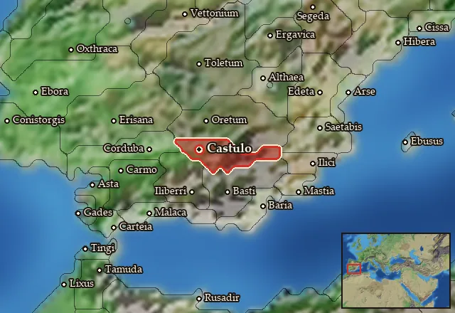 Map of Oretania Meridionalis and its neighbours